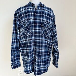 Moose Creek Men’s Vintage Blue Flannel Button Up Shirt, size Extra Large Tall